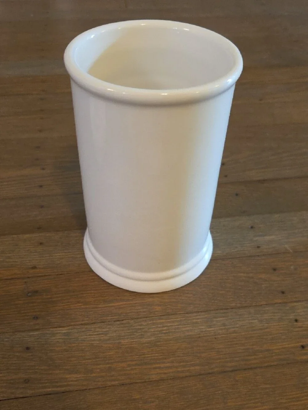 Pottery Barn White Ceramic 'STUFF' Storage Canister